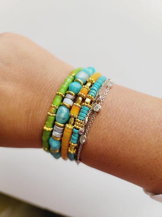 Rainbow Gemstone Bracelets - Jewelry & Accessories - Bracelets & Bangles - Strand Bracelets