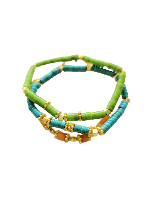 Rainbow Gemstone Bracelets - Set of 3 - Jewelry & Accessories - Bracelets & Bangles - Strand Bracelets