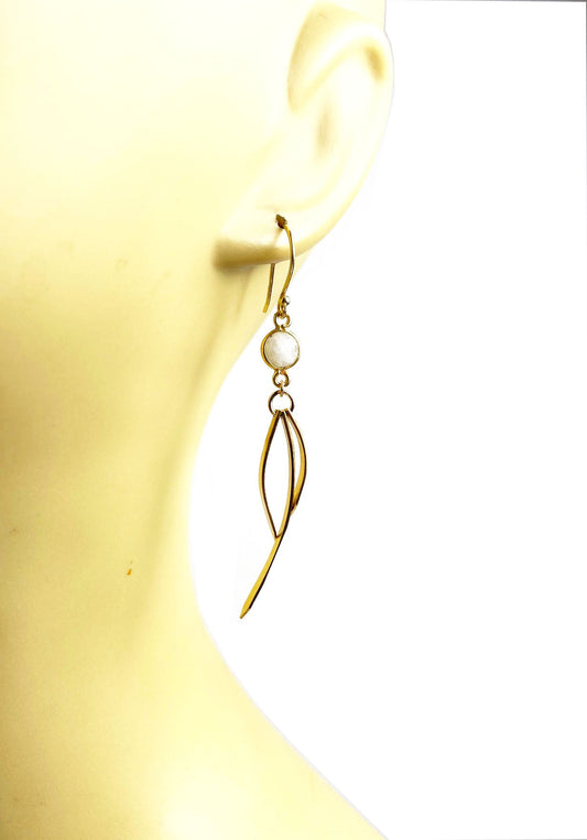 Rainbow Moonstone Dangle Earrings - One Color / One Size - Jewelry & Accessories - Fine Jewelry - Earrings