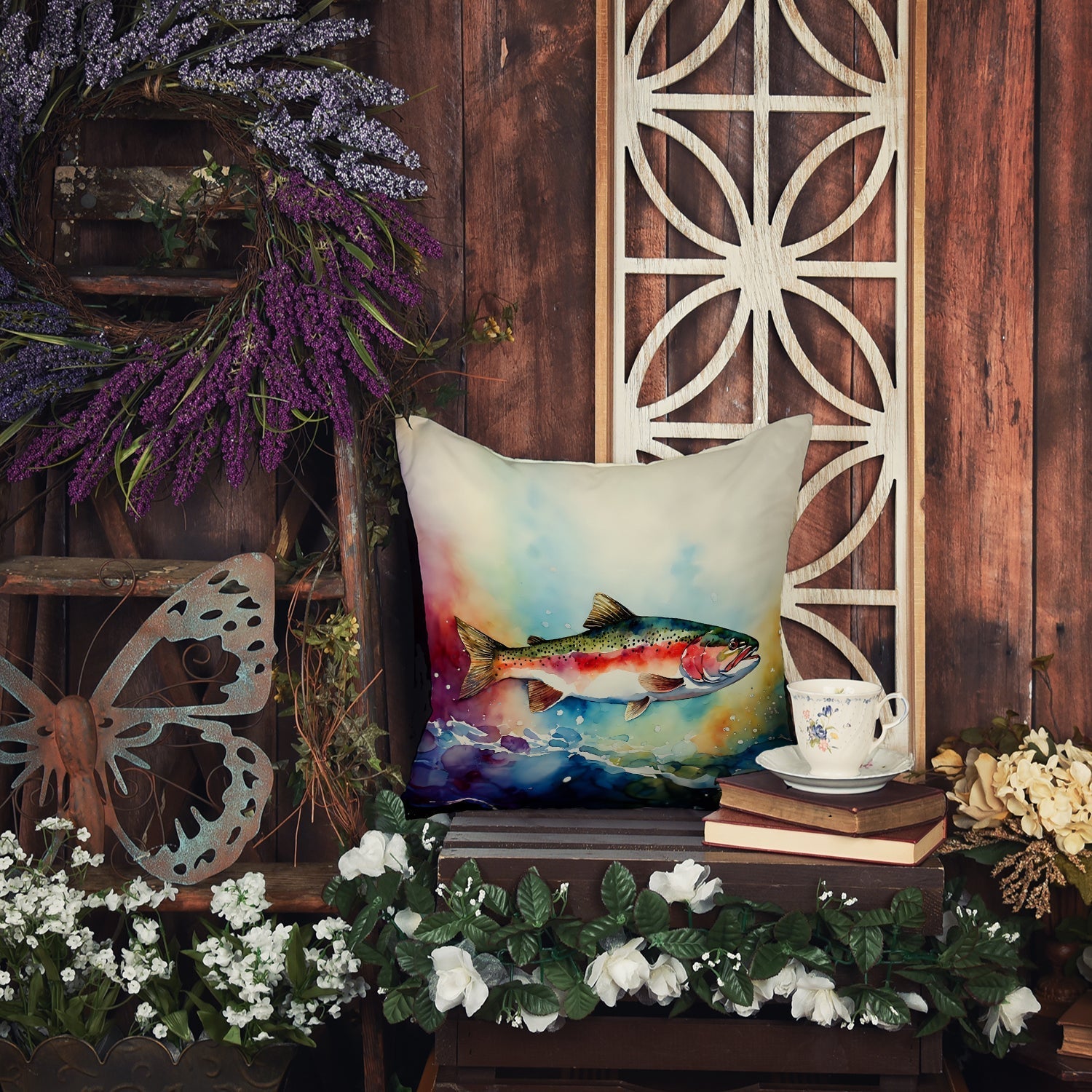 Rainbow Trout Throw Pillow - One Color / One Size - Home & Garden - Home Textile - Pillows