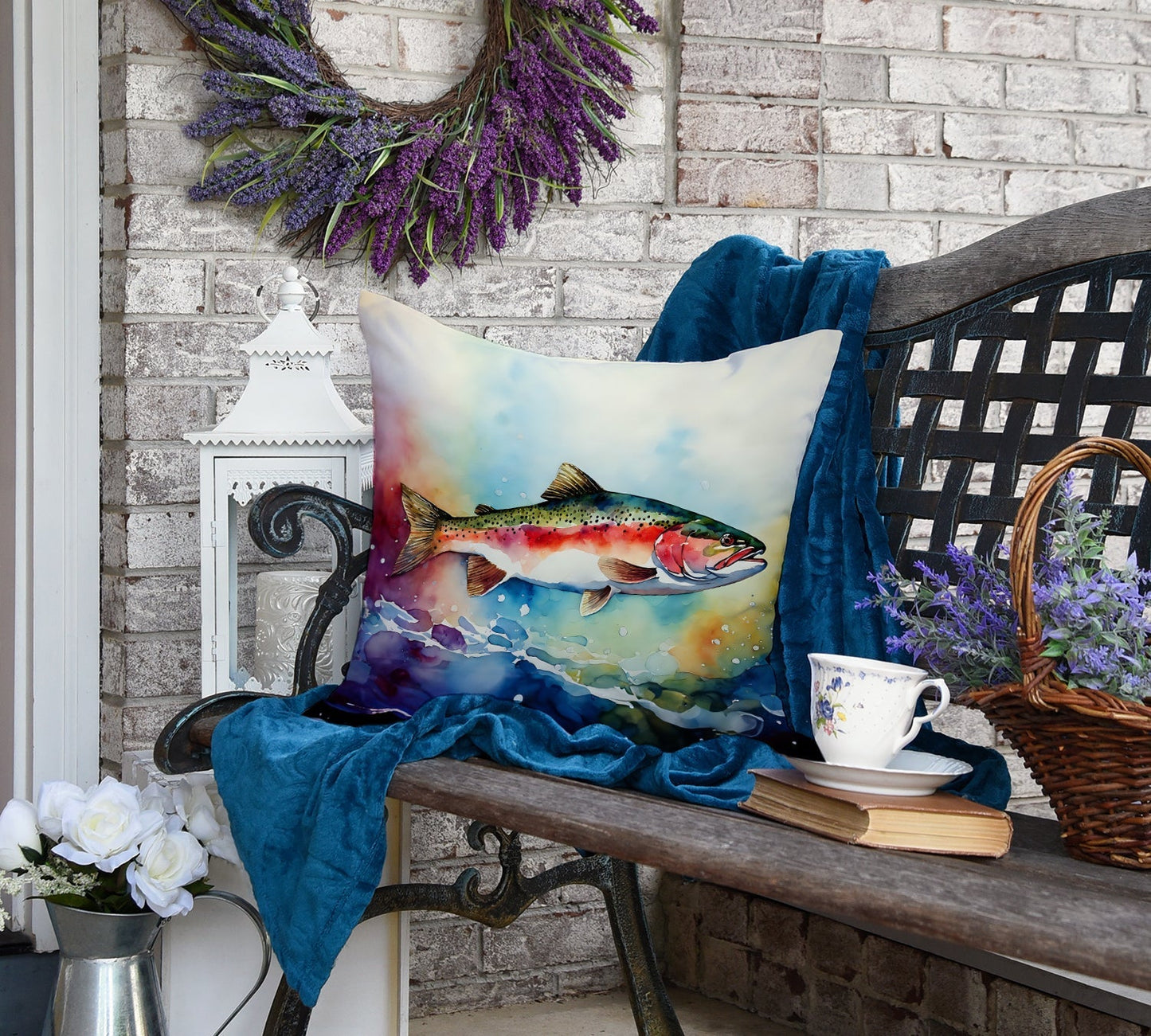 Rainbow Trout Throw Pillow - One Color / One Size - Home & Garden - Home Textile - Pillows