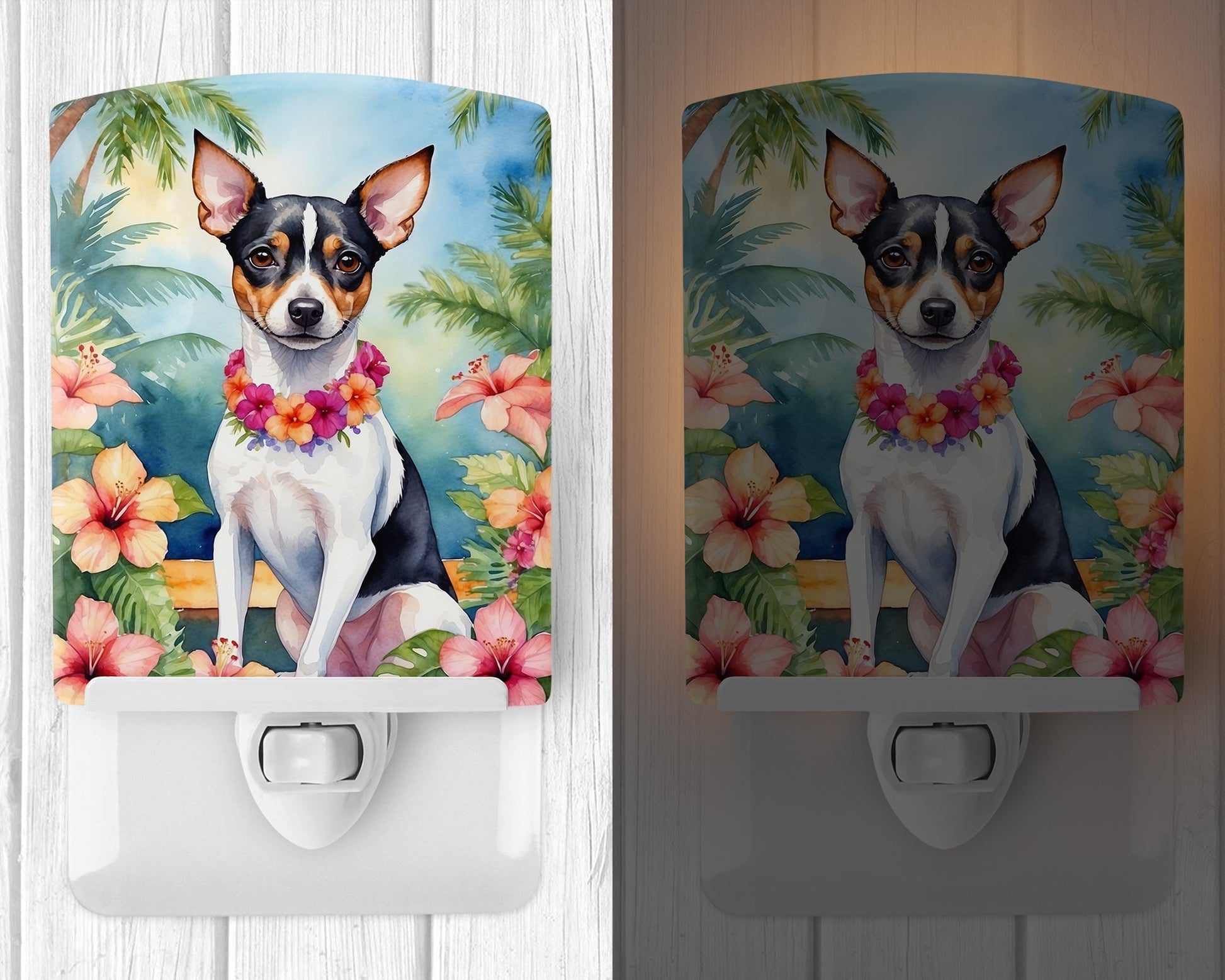 Rat Terrier Luau Ceramic Night Light - One Color / One Size - Home & Garden - Home Improvement - Lights & Lighting