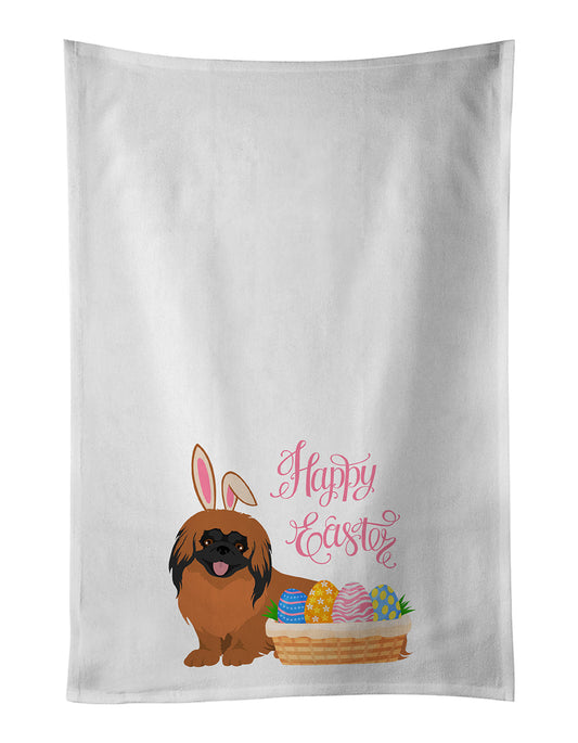 Red Pekingese Easter Kitchen Towel Set of 2 - One Color / One Size - Home & Garden - Home Textile - Towels