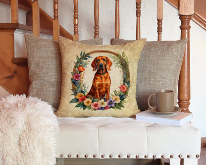 Redbone Coonhound and Flowers Throw Pillow - One Color / One Size - Home & Garden - Home Textile - Pillows