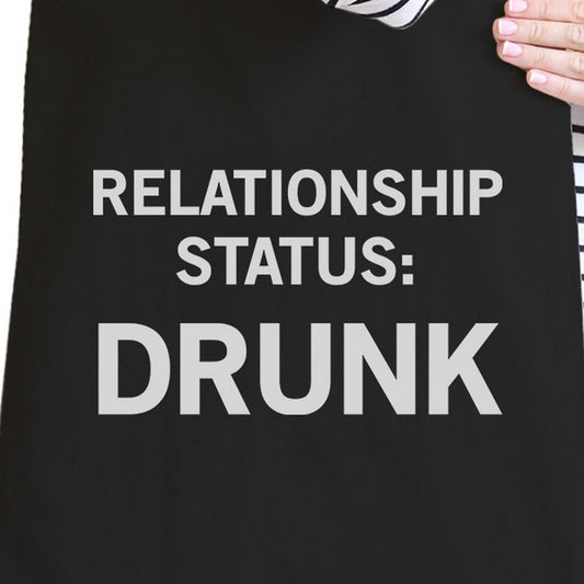 Relationship Status Black Canvas Grocery Bag Funny Graphic Tote - One Color / One Size - Bags & Luggage - Women’s Bags