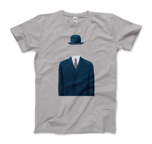 Rene Magritte Man in a Bowler Hat 1964 Artwork T-Shirt - Men (Unisex) / Silver / S - Men’s Fashion - Men’s Clothing