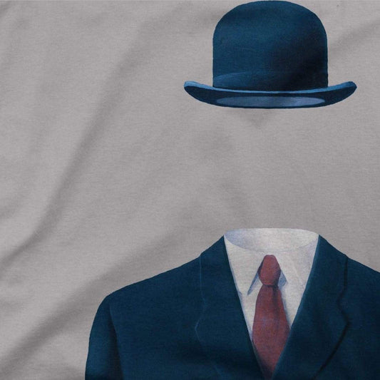 Rene Magritte Man in a Bowler Hat 1964 Artwork T-Shirt - Men’s Fashion - Men’s Clothing - Shirts - Short Sleeve Shirts
