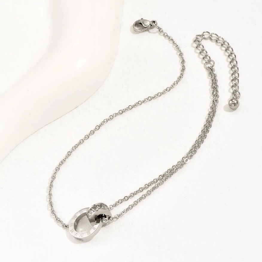 Rhinestone Detail Double Layered Anklet Ankle Bracelet - One Color / One Size - Jewelry & Accessories - Jewelry Sets &