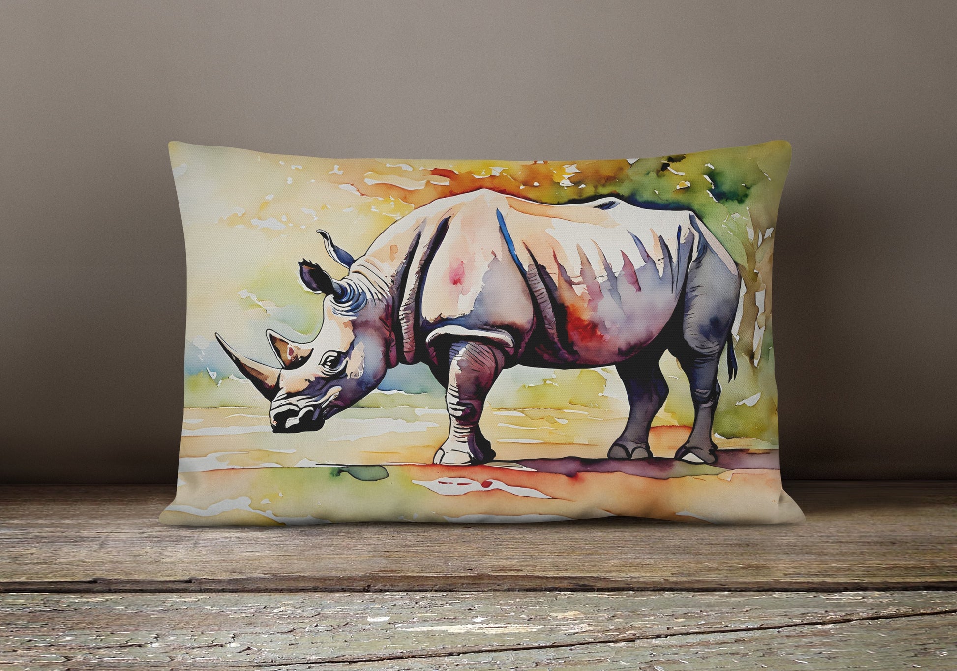 Rhinoceros Throw Pillow - One Color / One Size - Home & Garden - Home Textile - Pillows
