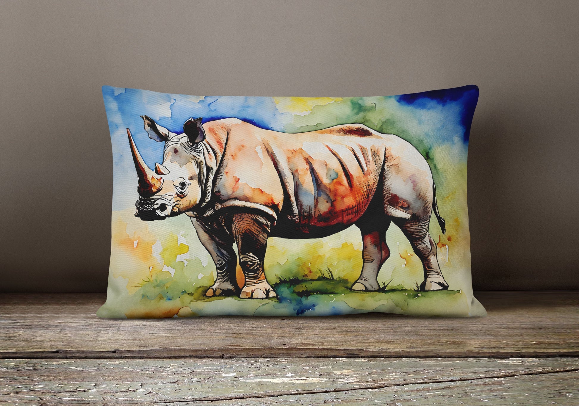 Rhinoceros Throw Pillow - One Color / One Size - Home & Garden - Home Textile - Pillows