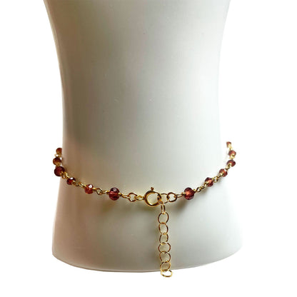 Rhodolite Garnet Hand Chain Bracelet - One Color / One Size - Jewelry & Accessories - Bracelets & Bangles - Chain &