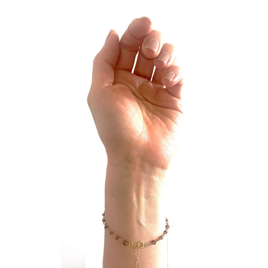 Rhodolite Garnet Hand Chain Bracelet - One Color / One Size - Jewelry & Accessories - Bracelets & Bangles - Chain &