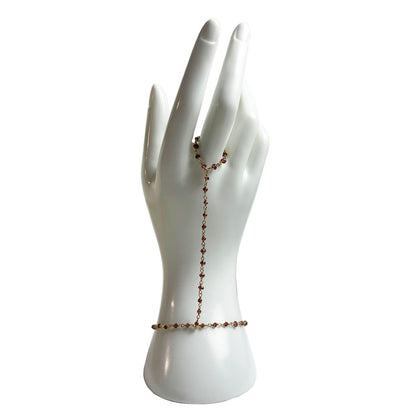 Rhodolite Garnet Hand Chain Bracelet - One Color / One Size - Jewelry & Accessories - Bracelets & Bangles - Chain &