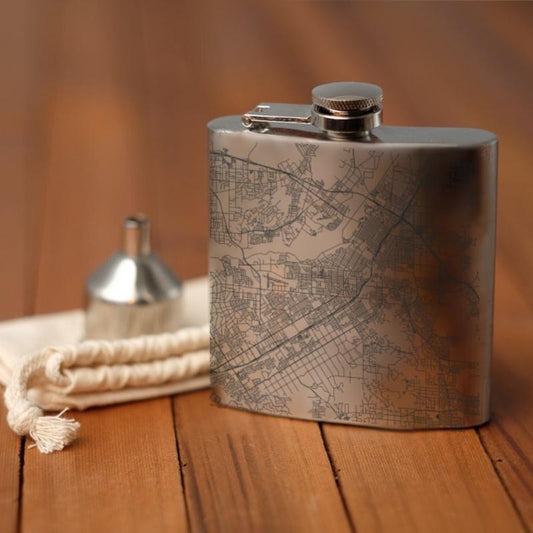 Riverside - California Map Hip Flask - Drinkware