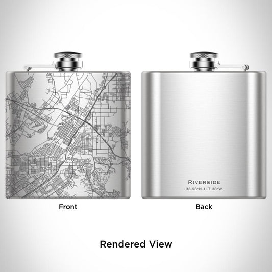Riverside - California Map Hip Flask - Drinkware