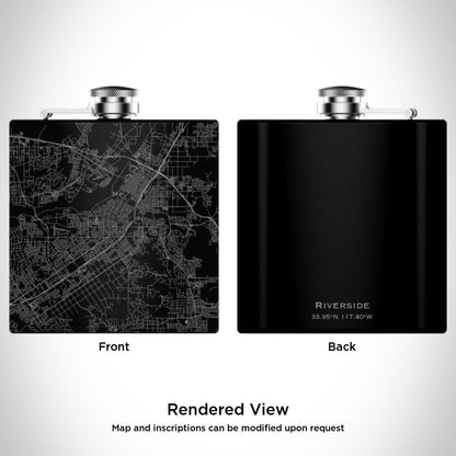 Riverside - California Map Hip Flask in Matte Black - Drinkware