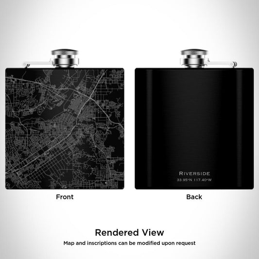 Riverside - California Map Hip Flask in Matte Black - Drinkware