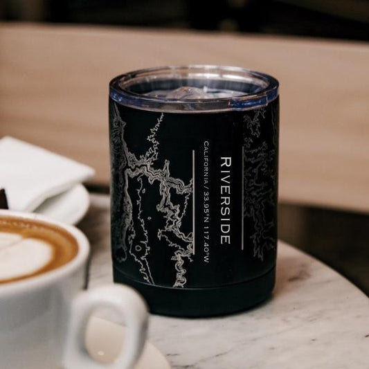 Riverside - California Map Insulated Cup in Matte Black - Drinkware