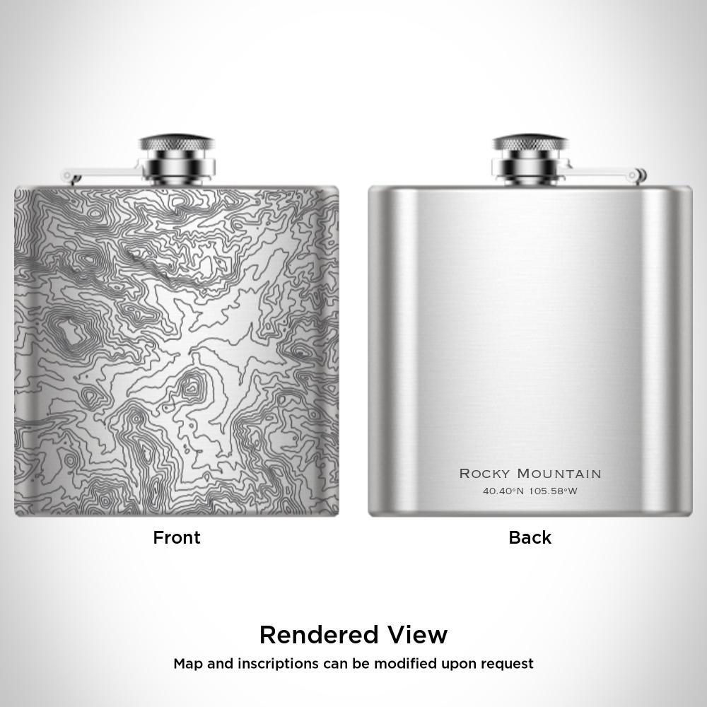 Rocky Mountain National Park - Colorado Map Hip Flask - Drinkware