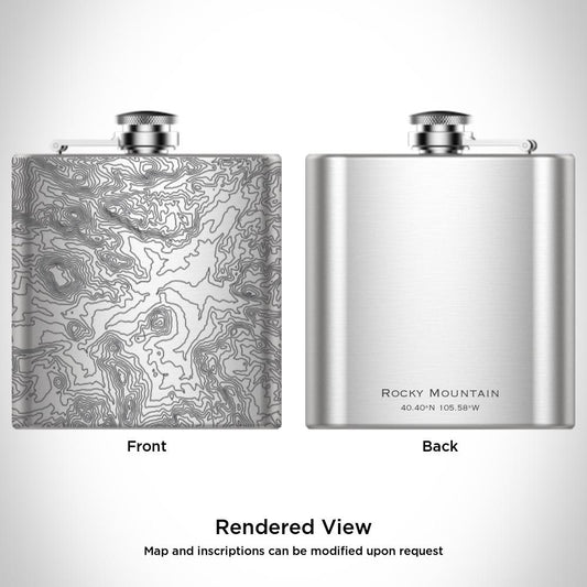 Rocky Mountain National Park - Colorado Map Hip Flask - Drinkware