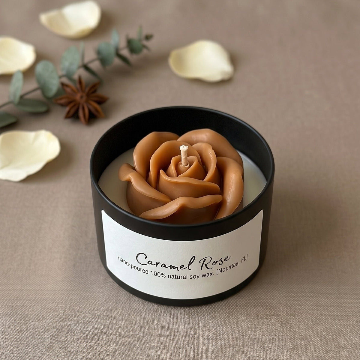 Rose Flower Candle in a Jar - Home & Garden - Home Decor - Candles & Holders