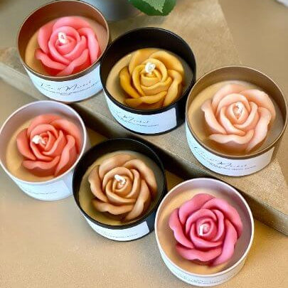 Rose Flower Candle in a Jar - Home & Garden - Home Decor - Candles & Holders