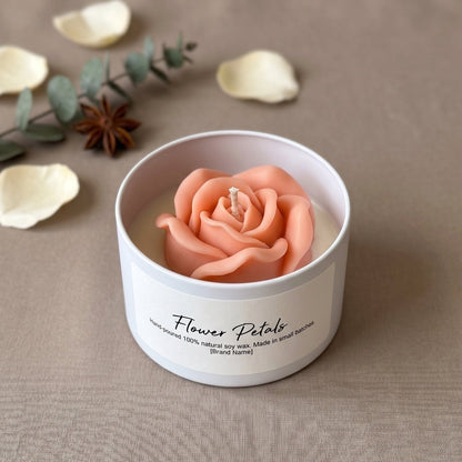 Rose Flower Candle in a Jar - Home & Garden - Home Decor - Candles & Holders