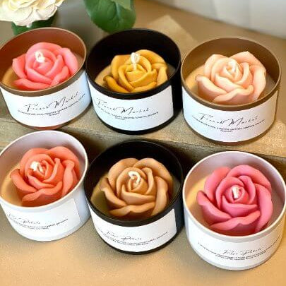 Rose Flower Candle in a Jar - Home & Garden - Home Decor - Candles & Holders