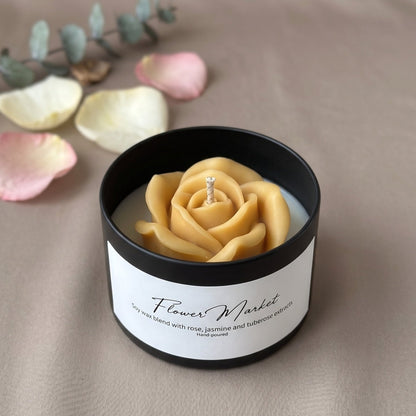 Rose Flower Candle in a Jar - Home & Garden - Home Decor - Candles & Holders