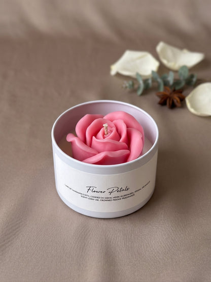 Rose Flower Candle in a Jar - Home & Garden - Home Decor - Candles & Holders