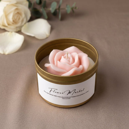Rose Flower Candle in a Jar - Unscented / #1 - Home & Garden - Home Decor - Candles & Holders