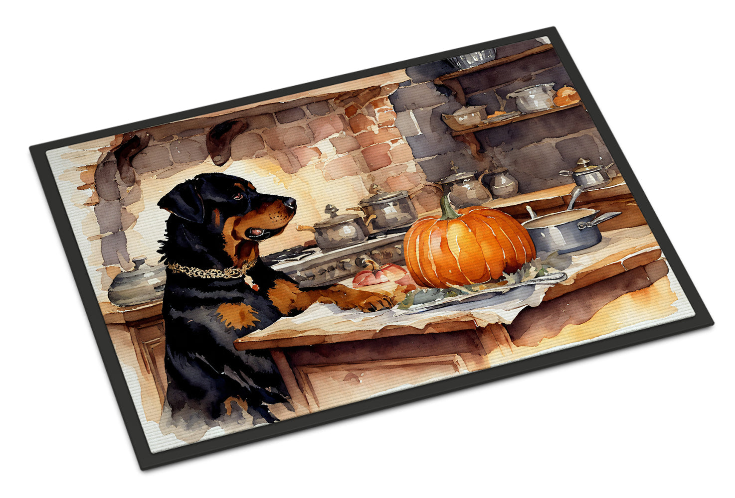 Rottweiler Fall Kitchen Pumpkins Doormat - One Color / One Size - Home & Garden - Home Textile - Carpets & Rugs