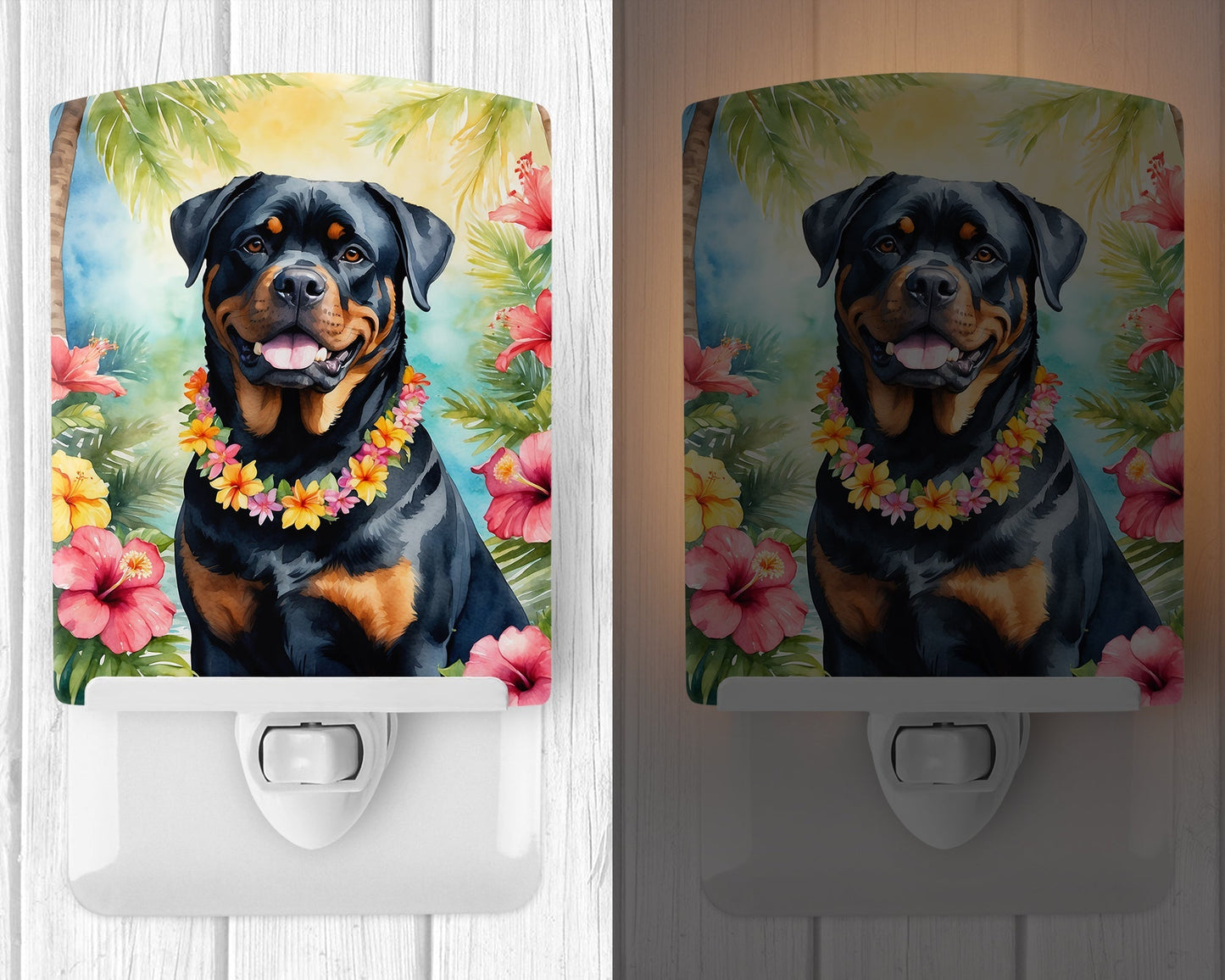 Rottweiler Luau Ceramic Night Light - One Color / One Size - Home & Garden - Home Improvement - Lights & Lighting