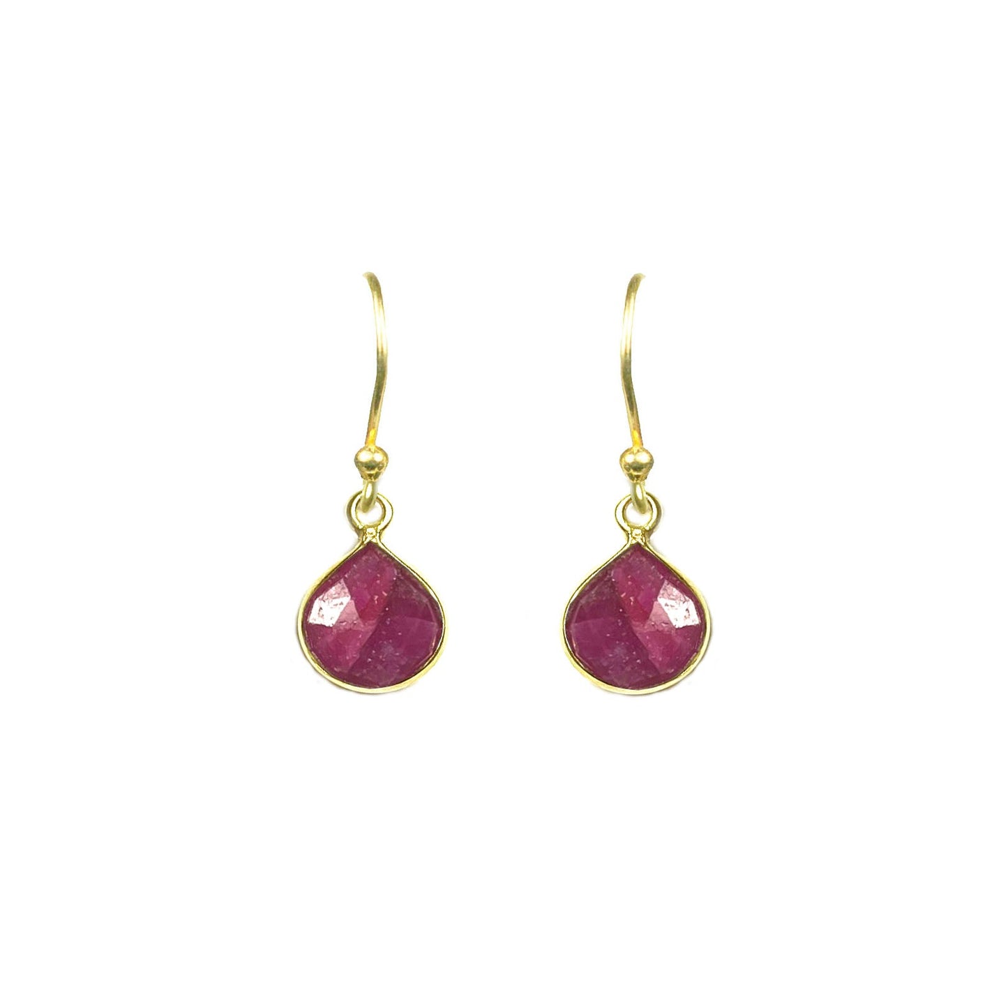 Ruby Bezel Drop Earrings - One Color / One Size - Jewelry & Accessories - Fine Jewelry - Earrings