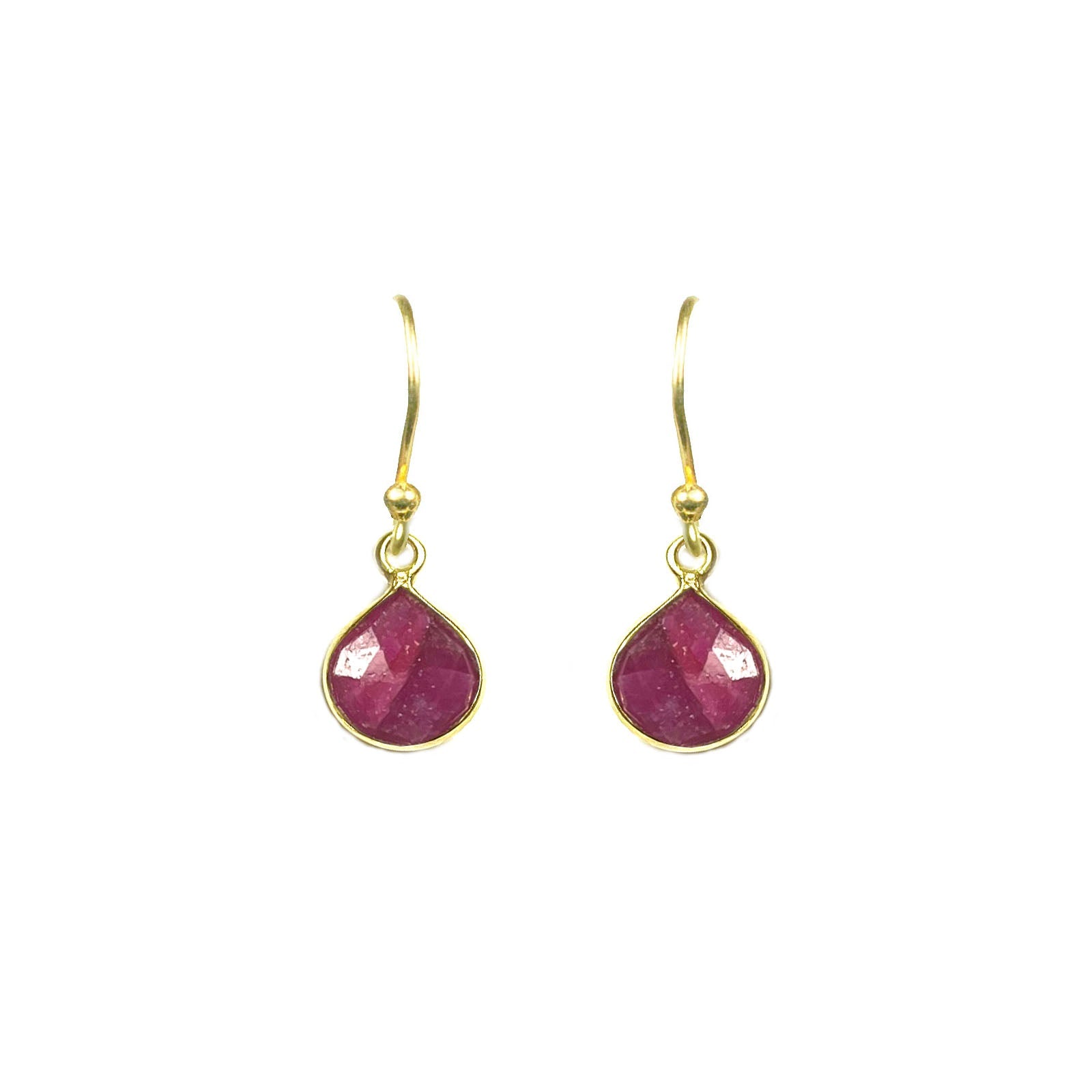 Ruby Bezel Drop Earrings - One Color / One Size - Jewelry & Accessories - Fine Jewelry - Earrings