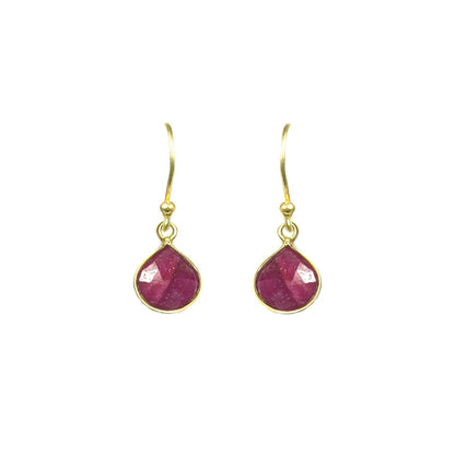 Ruby Bezel Drop Earrings - One Color / One Size - Jewelry & Accessories - Fine Jewelry - Earrings