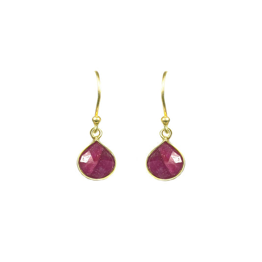 Ruby Bezel Drop Earrings - One Color / One Size - Jewelry & Accessories - Fine Jewelry - Earrings