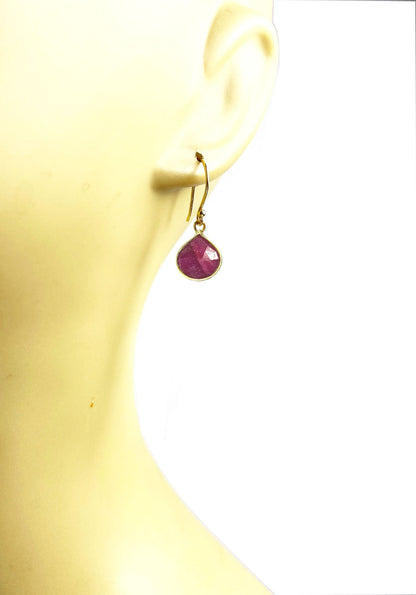 Ruby Bezel Drop Earrings - One Color / One Size - Jewelry & Accessories - Fine Jewelry - Earrings