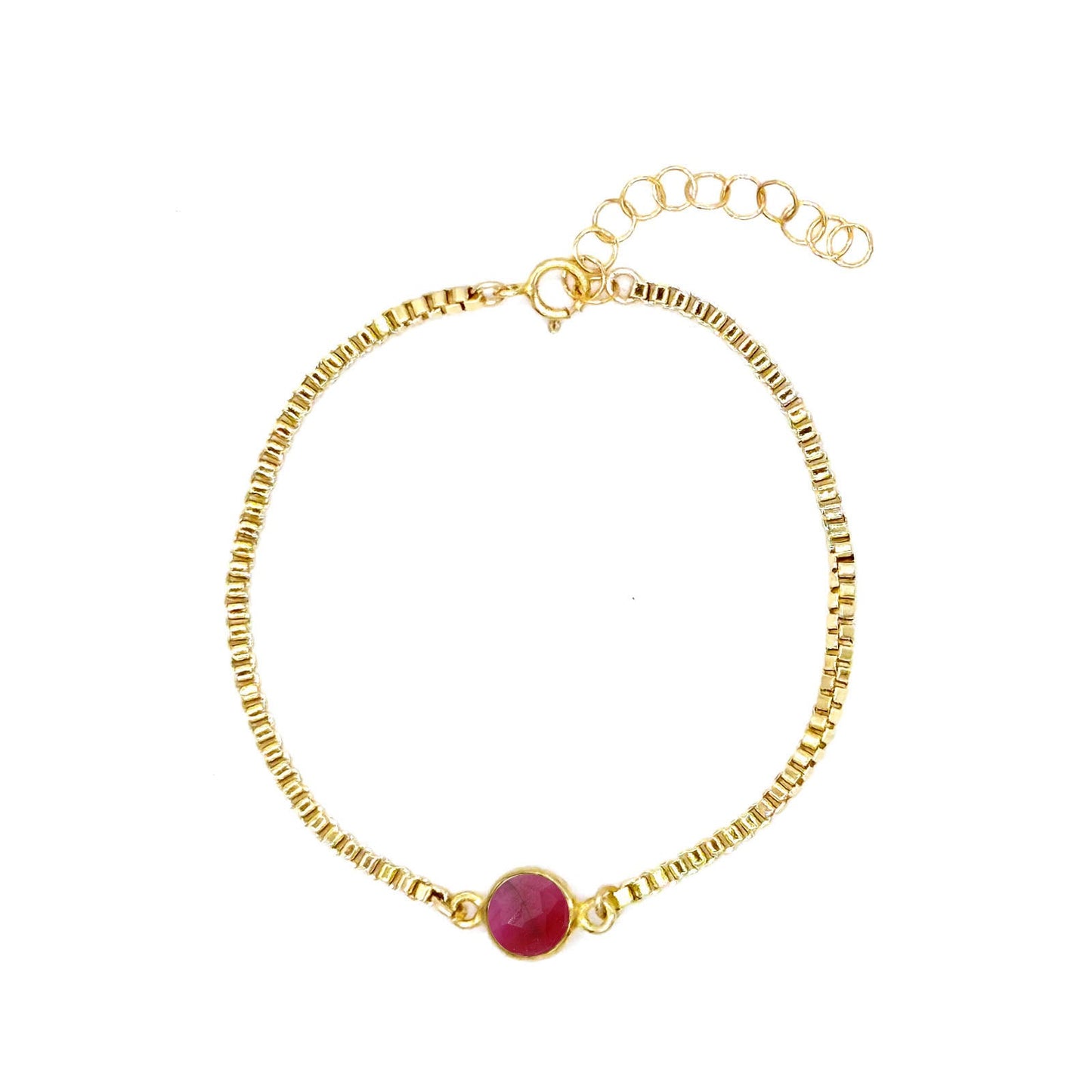 Ruby Gemstone Bracelet - One Color / One Size - Jewelry & Accessories - Bracelets & Bangles - Charm Bracelets