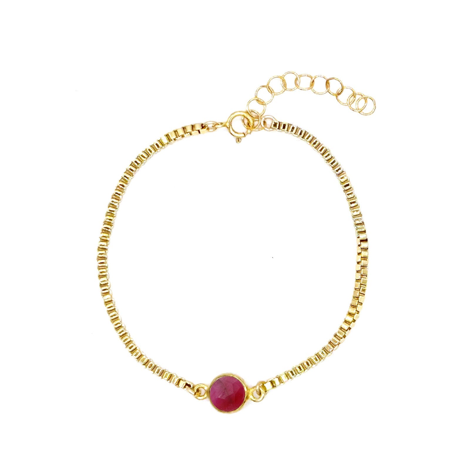 Ruby Gemstone Bracelet - One Color / One Size - Jewelry & Accessories - Bracelets & Bangles - Charm Bracelets
