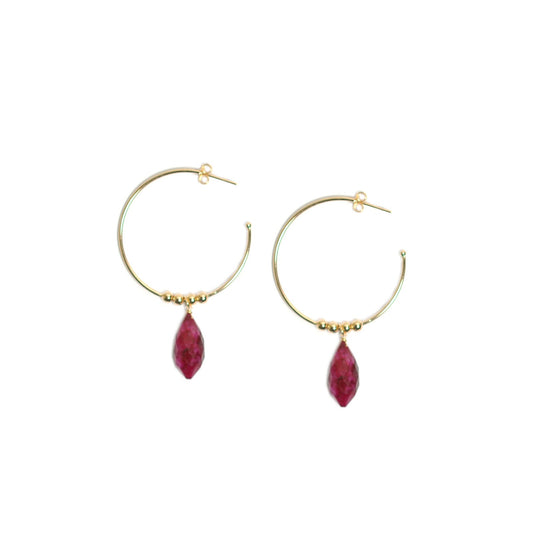 Ruby Hoop Earrings - One Color / One Size - Jewelry & Accessories - Earrings - Hoop Earrings
