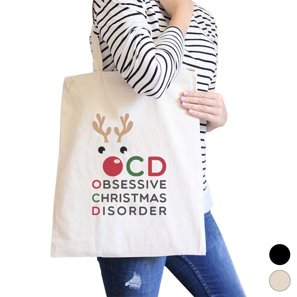 Rudolph OCD Canvas Shoulder Bag Foldable Heavy Cotton Tote Gifts - Bags & Luggage - Women’s Bags