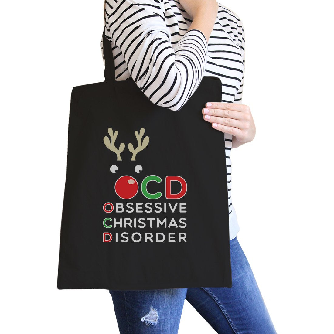 Rudolph OCD Canvas Shoulder Bag Foldable Heavy Cotton Tote Gifts - Bags & Luggage - Women’s Bags
