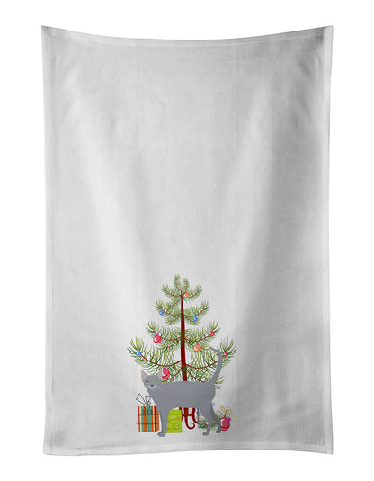 Russian Blue Cat Christmas Kitchen Towel Set of 2 - One Color / One Size - Home & Garden - Home Textile - Towels