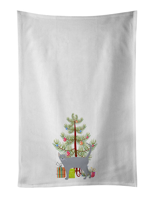 Russian Blue Cat Christmas Kitchen Towel Set of 2 - One Color / One Size - Home & Garden - Home Textile - Towels