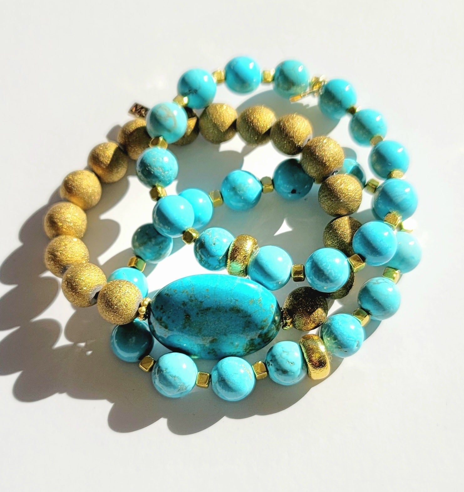 Rustic Turquoise Stack- Set of 3 - One Color / One Size - Jewelry & Accessories - Bracelets & Bangles - Charm Bracelets