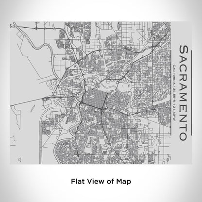 Sacramento - California Map Bottle with Bamboo Top in Matte Black - Drinkware