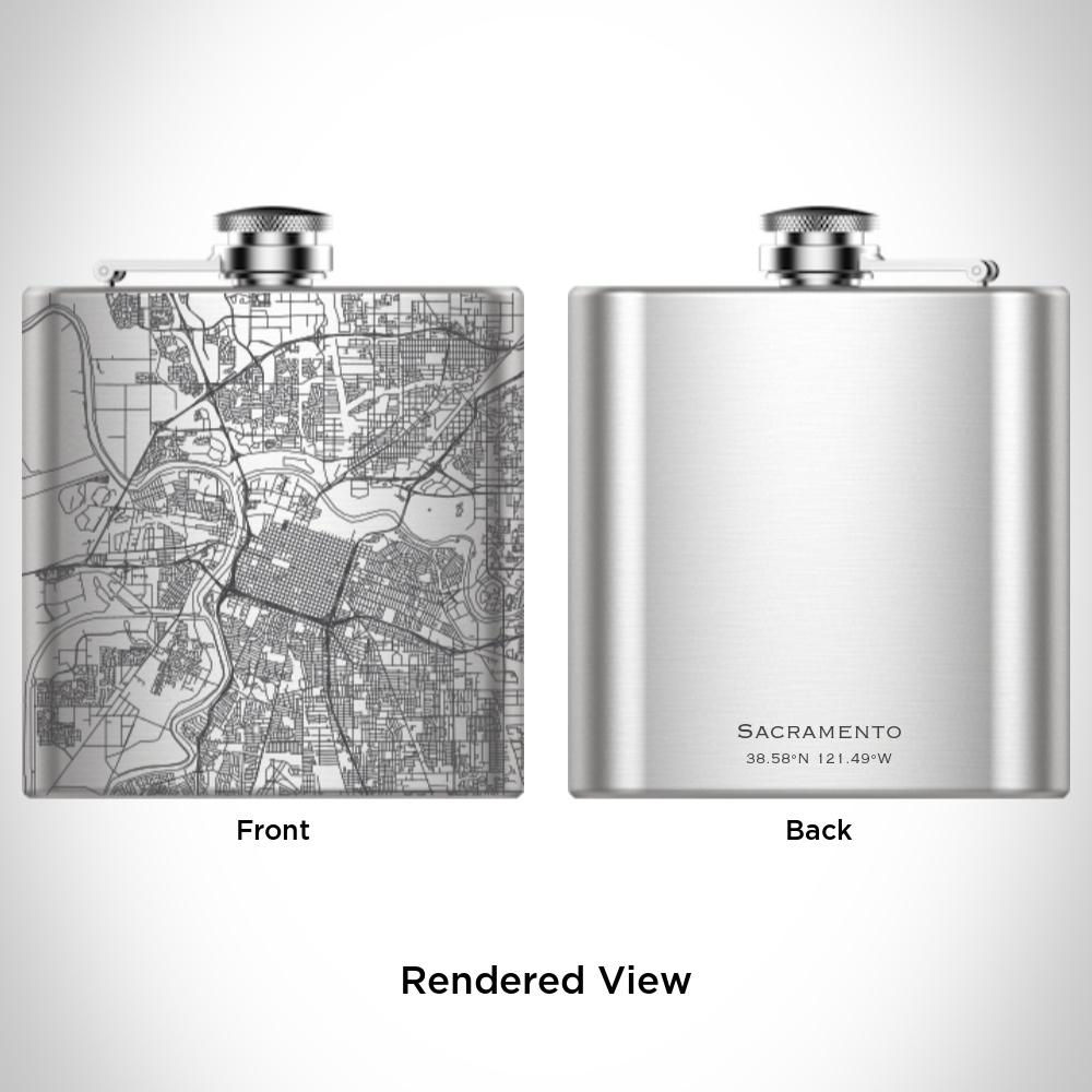 Sacramento - California Map Hip Flask - Drinkware