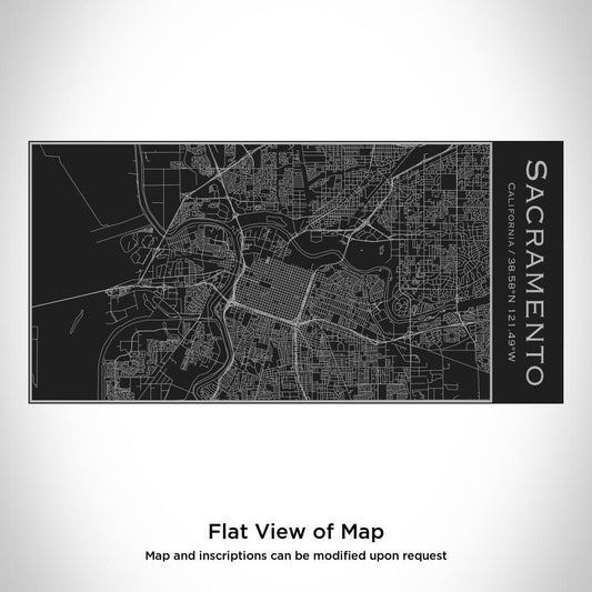 Sacramento - California Map Insulated Bottle in Matte Black - Drinkware