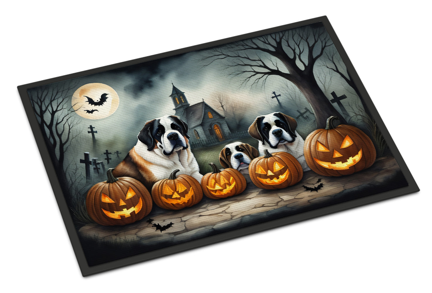 Saint Bernard Spooky Halloween Doormat - One Color / One Size - Home & Garden - Home Textile - Carpets & Rugs